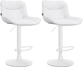 Set di 2 sgabelli da bar Vonore in similpelle bianca, regolabili, design moderno e funzionale per interni eleganti.