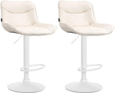 Set di 2 sgabelli da bar Vonore in similpelle bianca e crema, regolabili in altezza, design moderno e funzionale.