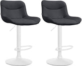 Set di 2 sgabelli da bar Vonore in similpelle bianca e nera, regolabili in altezza, design moderno e funzionale.