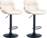 Set di 2 sgabelli da bar Vonore in similpelle nera e crema, regolabili in altezza, design moderno e funzionale.