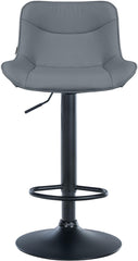 Set di 2 sgabelli da bar Vonore in similpelle nera e grigia, regolabili in altezza, design moderno e funzionale.