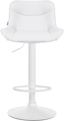 Set di 2 sgabelli da bar Vonore in similpelle bianca, regolabili, design moderno e funzionale per interni eleganti.