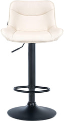 Set di 2 sgabelli da bar Vonore in similpelle nera e crema, regolabili in altezza, design moderno e funzionale.