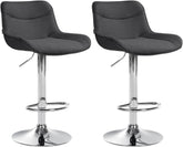 Set di 2 sgabelli da bar regolabili in tessuto grigio scuro, design moderno e funzionale per interni eleganti.