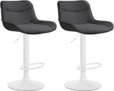 Set di 2 sgabelli da bar regolabili in altezza, tessuto grigio scuro, design moderno e funzionale per ogni ambiente.