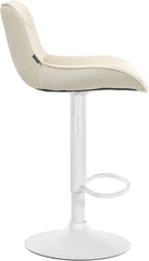 Set di 2 sgabelli da bar Vonore in tessuto crema, regolabili in altezza, perfetti per arredare con stile.