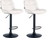 Set di 2 sgabelli da bar Vonore in velluto nero e crema, eleganti e regolabili in altezza per un design moderno.