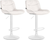 Set di 2 sgabelli da bar Vonore in velluto crema, eleganti e regolabili in altezza per un design moderno e funzionale.