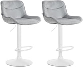 Set di 2 sgabelli da bar regolabili in altezza Vonore in velluto grigio, design moderno e funzionale.