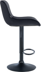 Set di 2 sgabelli da bar Vonore in velluto nero, regolabili in altezza, design moderno e funzionale per la tua casa.