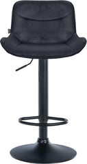 Set di 2 sgabelli da bar Vonore in velluto nero, regolabili in altezza, design moderno e funzionale per la tua casa.