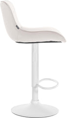 Set di 2 sgabelli da bar Vonore in velluto crema, eleganti e regolabili in altezza per un design moderno e funzionale.
