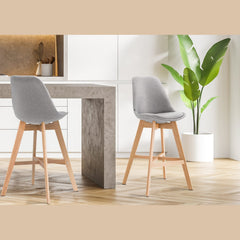 Barhocker Cannes Stoff Natura - grau - InfinityMarket