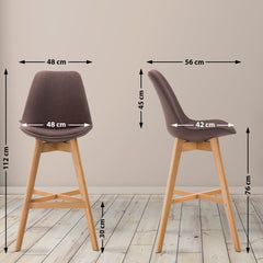 Barhocker Cannes Stoff Natura - braun - InfinityMarket