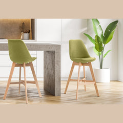Barhocker Cannes Stoff Natura - grün