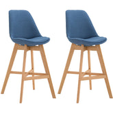 2er Set Barhocker Cannes Stoff natura - blau