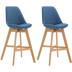 2er Set Barhocker Cannes Stoff natura - blau