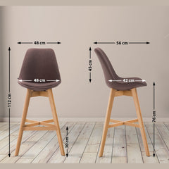 2er Set Barhocker Cannes Stoff natura - braun
