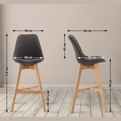 2er Set Barhocker Cannes Stoff natura - dunkelgrau
