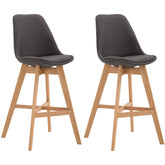 2er Set Barhocker Cannes Stoff natura - dunkelgrau