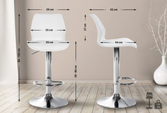 2er Set Barhocker Gilbert Kunststoff - wei�