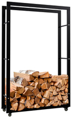 Kaminholzst�nder Keri mit Rollen 25x80x125 - schwarz
