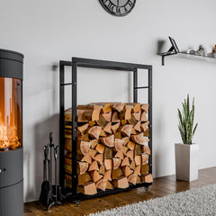 Kaminholzst�nder Keri mit Rollen 25x80x150 - schwarz