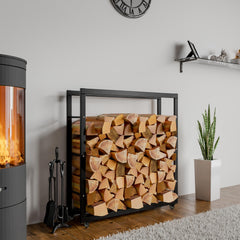 Kaminholzst�nder Keri mit Rollen 25x100x100 - schwarz