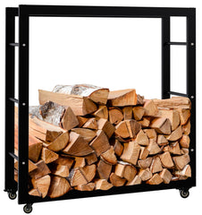 Kaminholzst�nder Keri mit Rollen 25x80x80 - schwarz