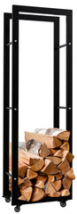 Kaminholzst�nder Keri mit Rollen 25x40x125 - schwarz