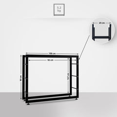 Kaminholzständer Keri V2 25x100x80 cm - schwarz