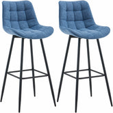 2er Set Barhocker Dartford Stoff - blau