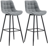 2er Set Barhocker Dartford Stoff - grau