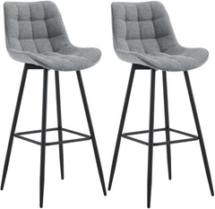2er Set Barhocker Dartford Stoff - grau