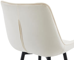 2er Set Barhocker Dartford Samt - creme