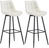 2er Set Barhocker Dartford Samt - creme
