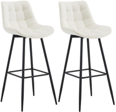 2er Set Barhocker Dartford Samt - creme