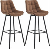 2er Set Barhocker Dartford Samt - braun