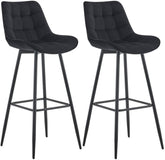 2er Set Barhocker Dartford Samt - schwarz