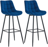 2er Set Barhocker Dartford Samt - blau