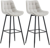 2er Set Barhocker Dartford Samt - grau