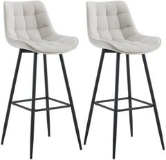 2er Set Barhocker Dartford Samt - grau