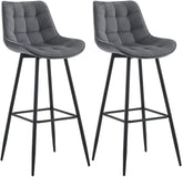 2er Set Barhocker Dartford Samt - dunkelgrau