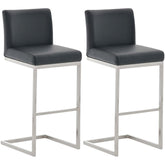 2er Set Barhocker Paros Kunstleder - schwarz