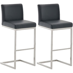 2er Set Barhocker Paros Kunstleder - schwarz