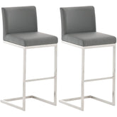 2er Set Barhocker Paros Kunstleder - grau