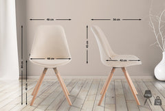 Besucherstuhl Laval Natura Rund - creme