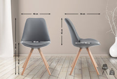 Besucherstuhl Laval Natura Rund - grau