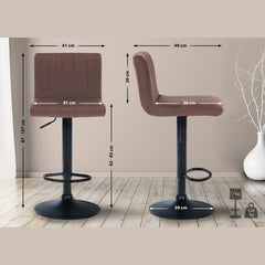 Barhocker Jamie Samt - braun