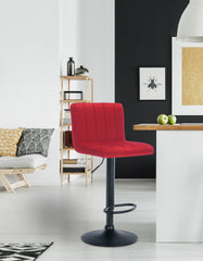 2er Set Barhocker Jamie Samt - rot